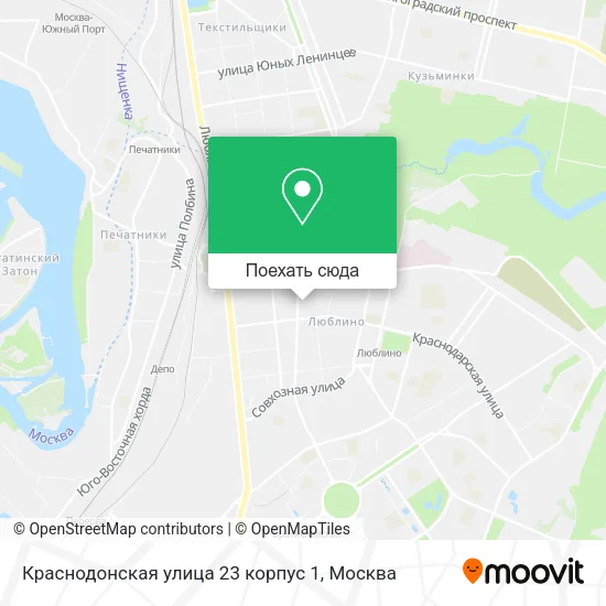 Карта Краснодонская улица 23 корпус 1