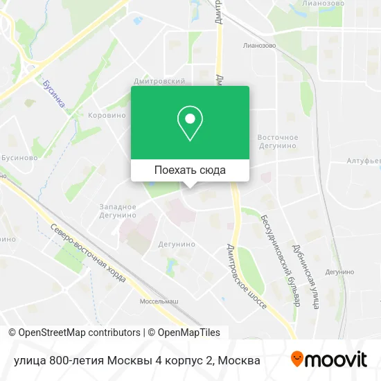 Карта улица 800-летия Москвы 4 корпус 2
