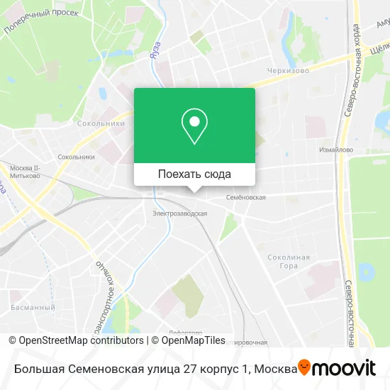 Карта Большая Семеновская улица 27 корпус 1