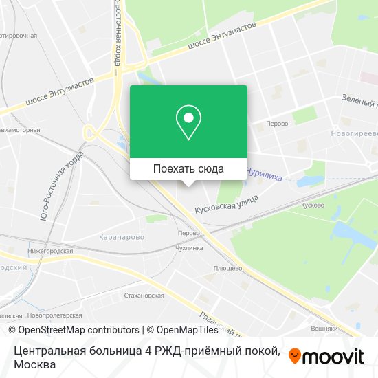Карта Центральная больница 4 РЖД-приёмный покой
