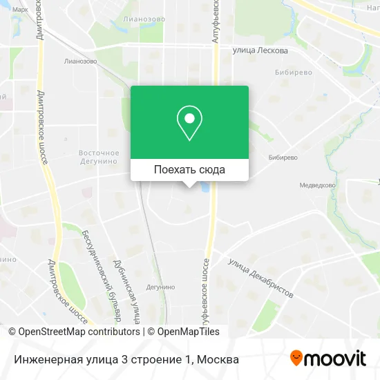 Карта Инженерная улица 3 строение 1