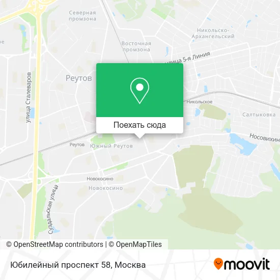 Карта Юбилейный проспект 58