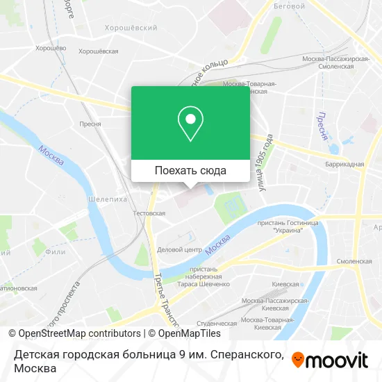 Карта Детская городская больница 9 им. Сперанского