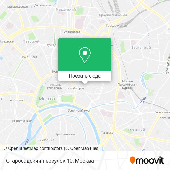 Карта Старосадский переулок 10