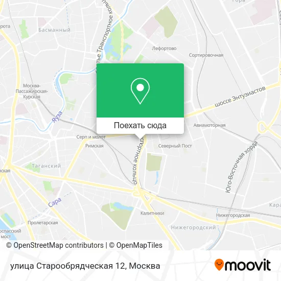 Карта улица Старообрядческая 12