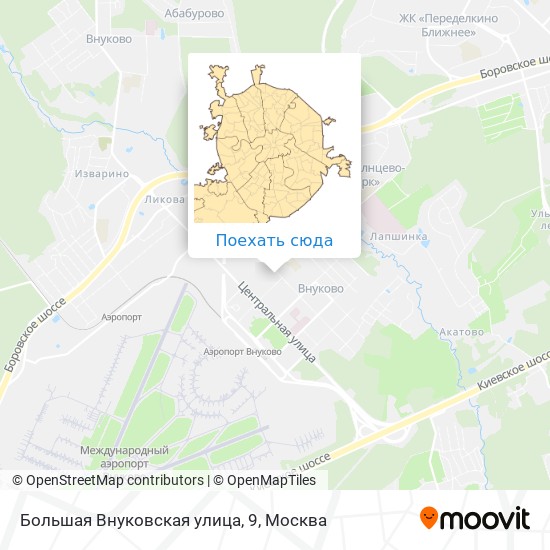 Карта Большая Внуковская улица, 9