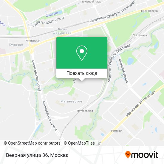 Карта Веерная улица 36