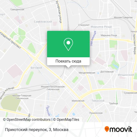 Карта Приютский переулок, 3