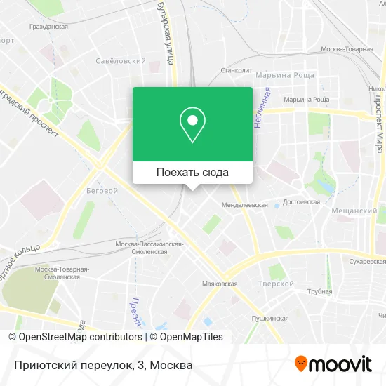 Карта Приютский переулок, 3