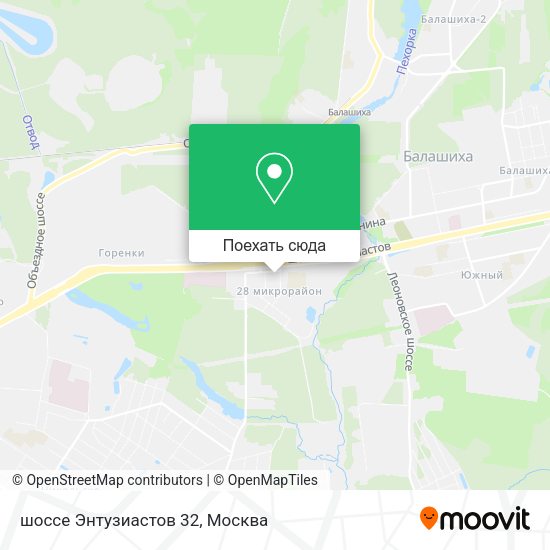 Карта шоссе Энтузиастов 32