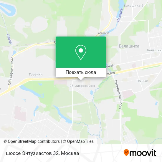 Карта шоссе Энтузиастов 32