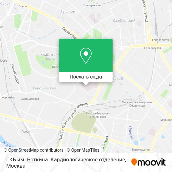 Карта ГКБ им. Боткина. Кардиологическое отделение