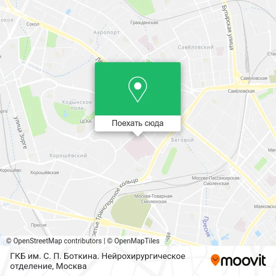 Карта ГКБ им. С. П. Боткина. Нейрохирургическое отделение