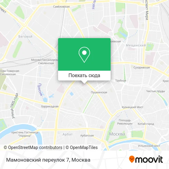 Карта Мамоновский переулок 7