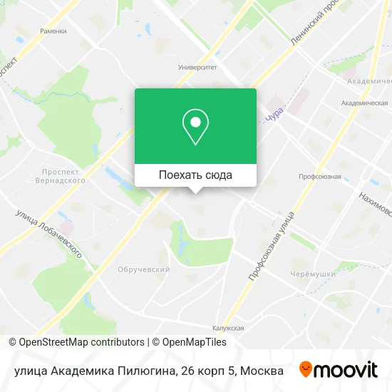 Карта улица Академика Пилюгина, 26 корп 5