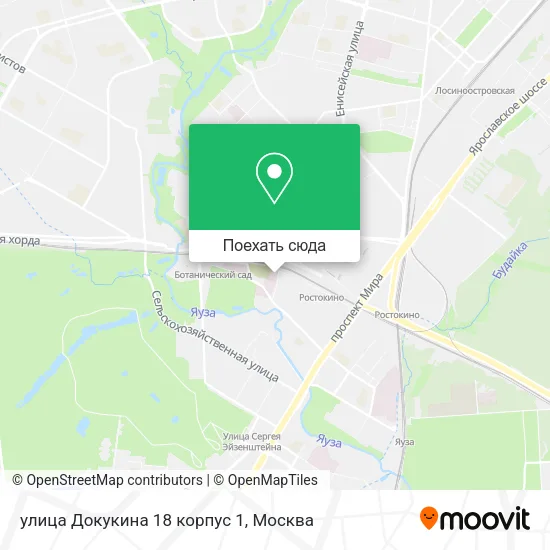 Карта улица Докукина 18 корпус 1