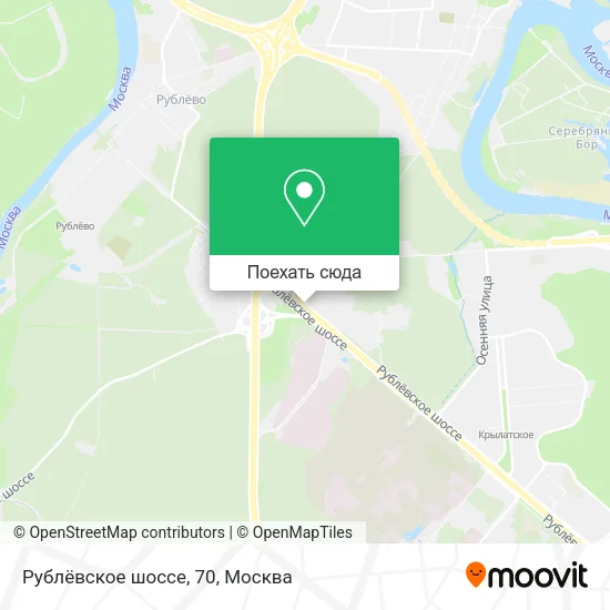 Карта Рублёвское шоссе, 70