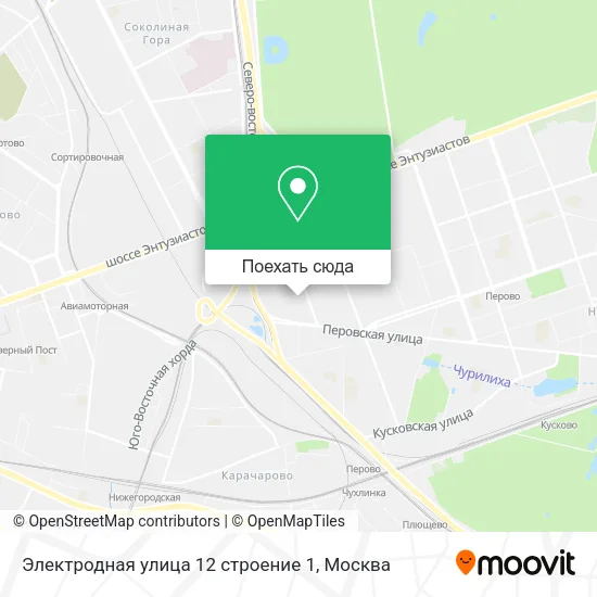 Карта Электродная улица 12 строение 1