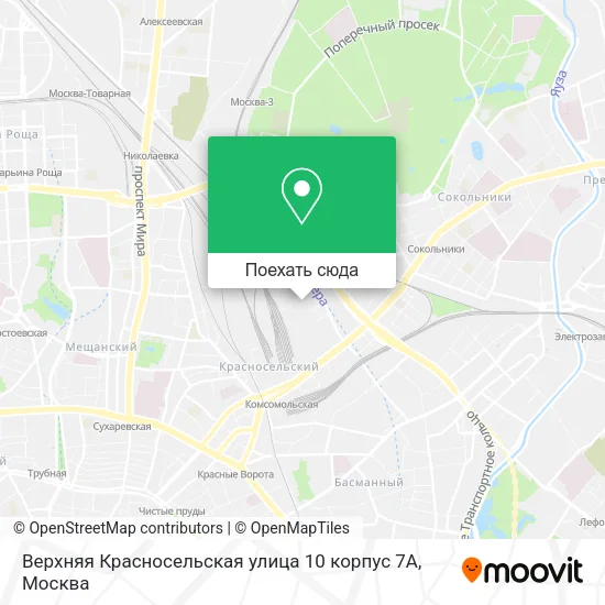 Карта Верхняя Красносельская улица 10 корпус 7А