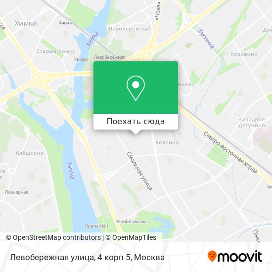 Карта Левобережная улица, 4 корп 5