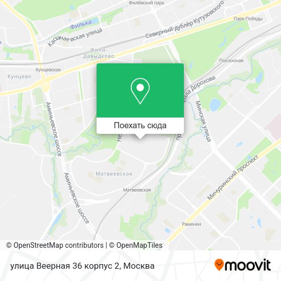 Карта улица Веерная 36 корпус 2