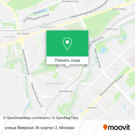 Карта улица Веерная 36 корпус 2