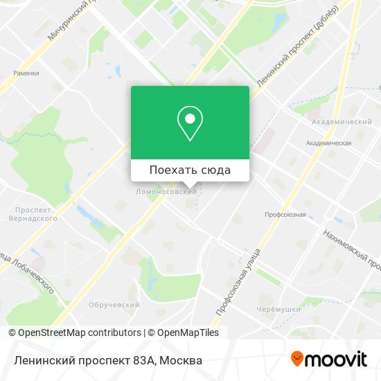 Карта Ленинский проспект 83А