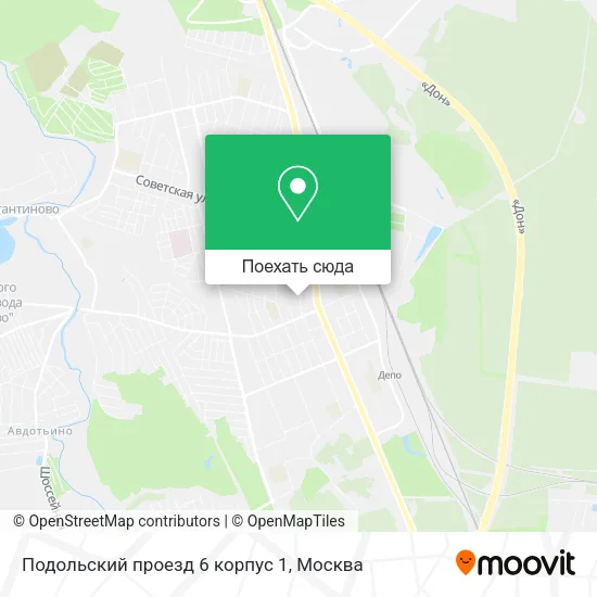 Карта Подольский проезд 6 корпус 1