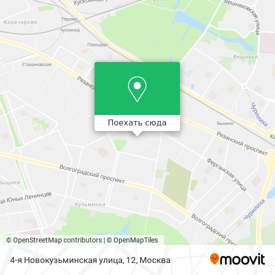 Карта 4-я Новокузьминская улица, 12