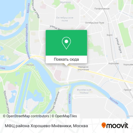 Карта МФЦ района Хорошево-Мнёвники