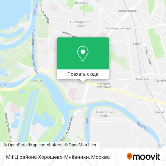 Карта МФЦ района Хорошево-Мнёвники