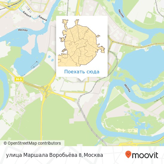 Карта улица Маршала Воробьёва 8
