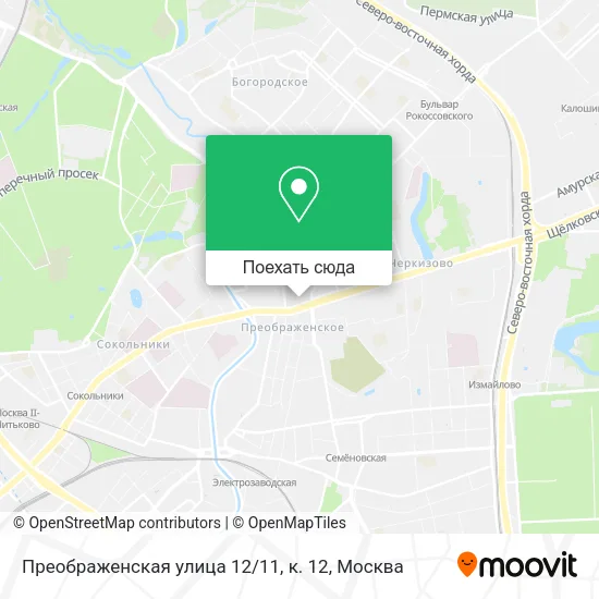 Карта Преображенская улица 12 / 11, к. 12