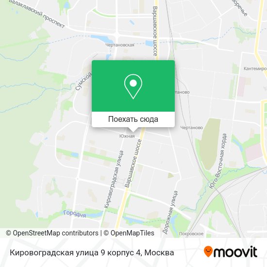 Карта Кировоградская улица 9 корпус 4