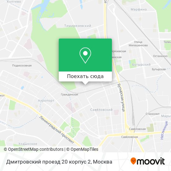 Карта Дмитровский проезд 20 корпус 2
