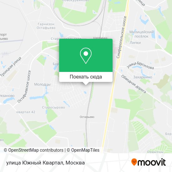 Карта улица Южный Квартал