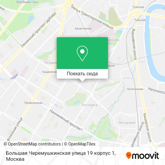 Карта Большая Черемушкинская улица 19 корпус 1