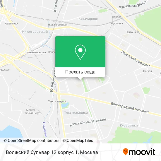 Карта Волжский бульвар 12 корпус 1