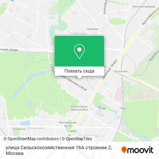Карта улица Сельскохозяйственная 16А строение 2