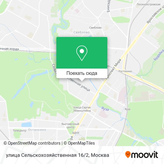 Карта улица Сельскохозяйственная 16 / 2