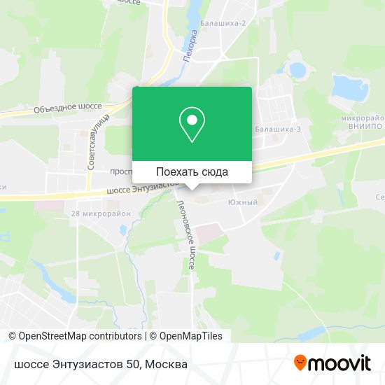 Карта шоссе Энтузиастов 50