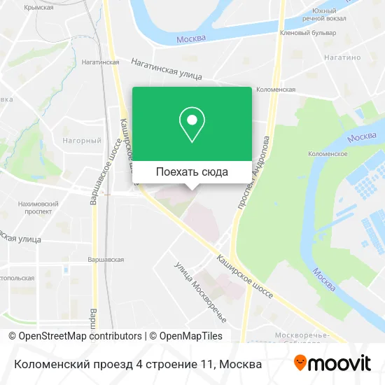 Карта Коломенский проезд 4 строение 11