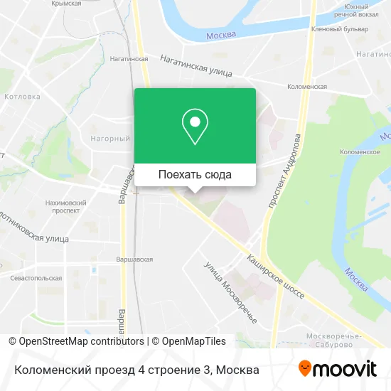 Карта Коломенский проезд 4 строение 3
