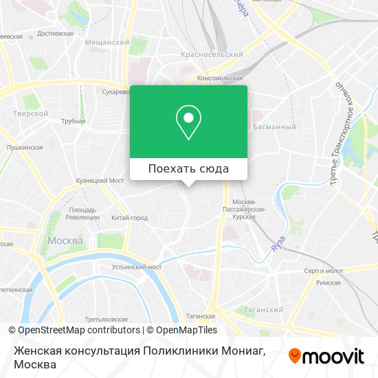 Карта Женская консультация Поликлиники Мониаг