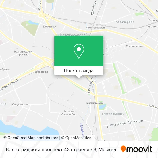 Карта Волгоградский проспект 43 строение В