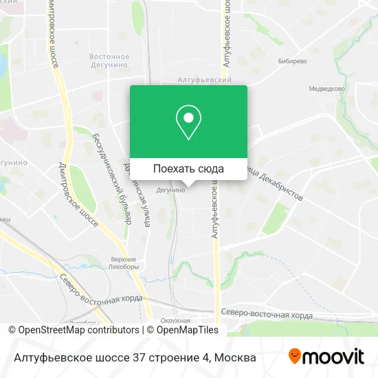 Карта Алтуфьевское шоссе 37 строение 4
