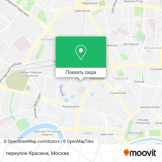 Карта переулок Красина