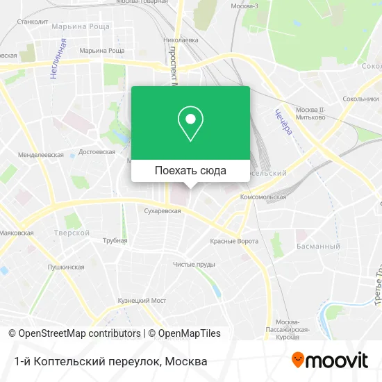 Карта 1-й Коптельский переулок