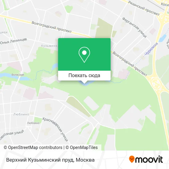 Карта Верхний Кузьминский пруд