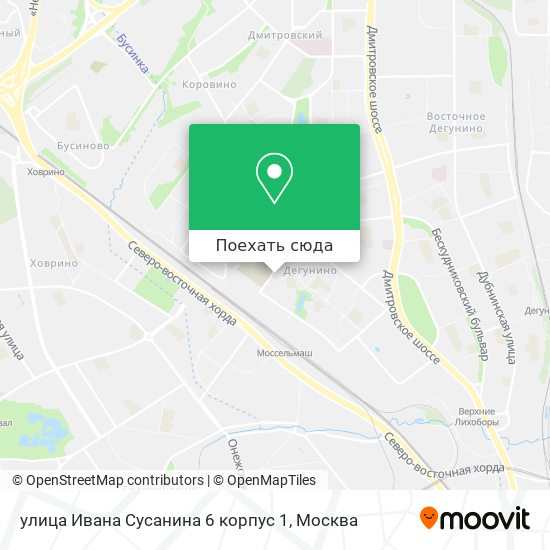 Карта улица Ивана Сусанина 6 корпус 1